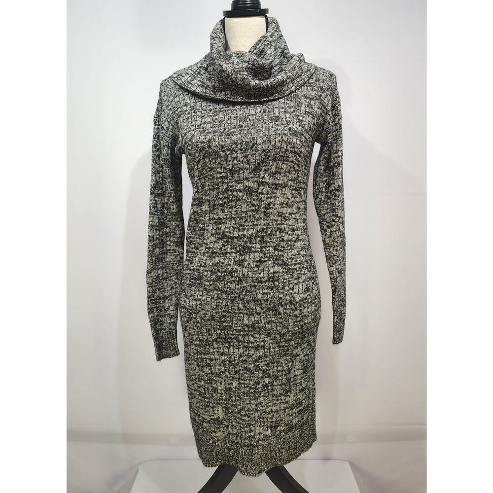 a.n.a. Ribbed Cowl Neck Mid-Length Sweater Dress S